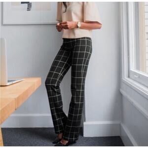 Betabrand Straight Leg Classic Dress Yoga Pants Size Medium Windowpane Black